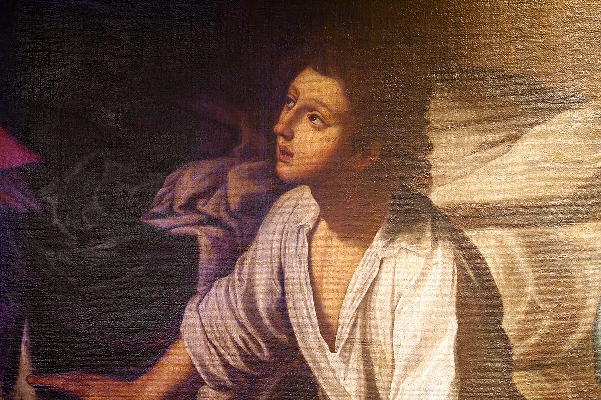 Apparizione di Cristo a un santo, forse Alessio, 1620 ca - Ex, ospedale Rosa Libri, Greve in Chianti, Firenze, dettaglio